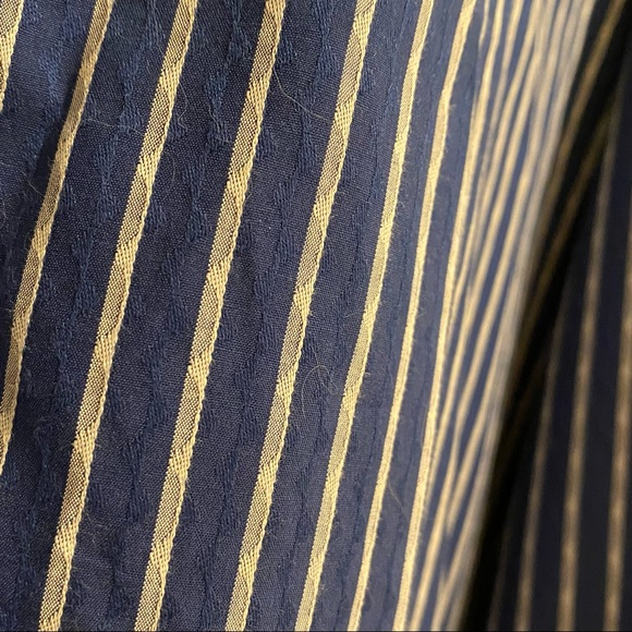 Bugatchi Men’s Long Sleeved Button Down Shirt Royal blue w/ Silver Gray Stripes - Picture 9 of 13